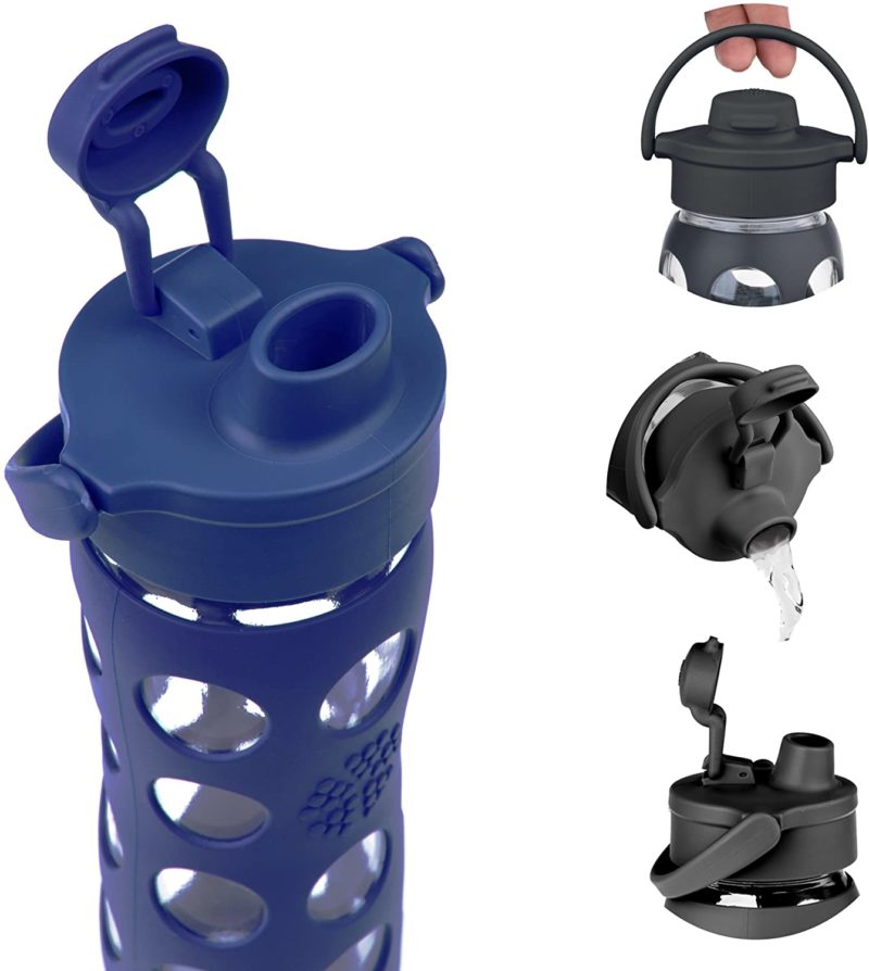 OEM factory Silicone Sleeve Glass Water Bottle BPA-Free Rubber