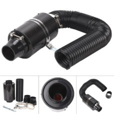 Carbon fiber car cold air filter rubber bellow tube 3 inch universal feed closed intake pipe hose kit