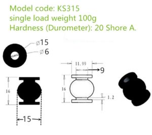 KS315 drawing size 16mm silicone ball 20180822 DJI Vibration damper for Zenmuse H3-2D gimbal drone