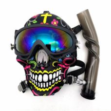 black and white color China manufacture and factory for Fabric skull gas mask with skull tube bong waterpipe