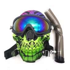 Green and black color China manufacture and factory for Fabric skull gas mask with skull tube bong waterpipe