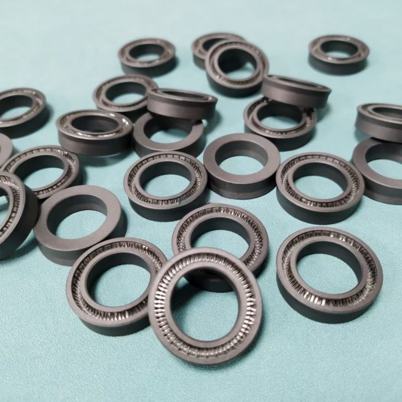 China manufacturers and factory for Teflon PTFE Carbon fiber filled spring energized seal ring for high pressure high temperature seal