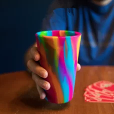 Rainbow Colorful Silicone Wine Glass in Europe and America. Anti-slip and shock-resistant silicone cups for party and traveling Mixed colors