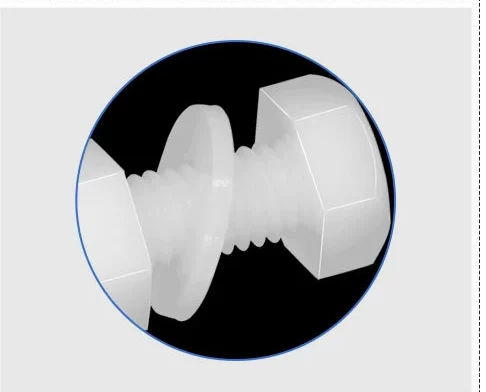 Polyamide hexagonal nuts, Nylon PA66 black and white plastic nuts bolt high-strength insulating plastic screw caps, M2, M2.5 - M39