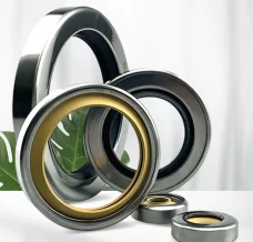 Yellow plastic lip PTFE Teflon Oil Seals for Air Compressors - Double Lip High Temperature Resistant Stainless Steel Sealing Rings