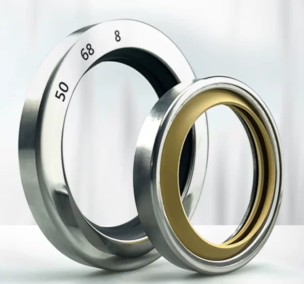 Yellow plastic lip PTFE Teflon Oil Seals for Air Compressors - Double Lip High Temperature Resistant Stainless Steel Sealing Rings