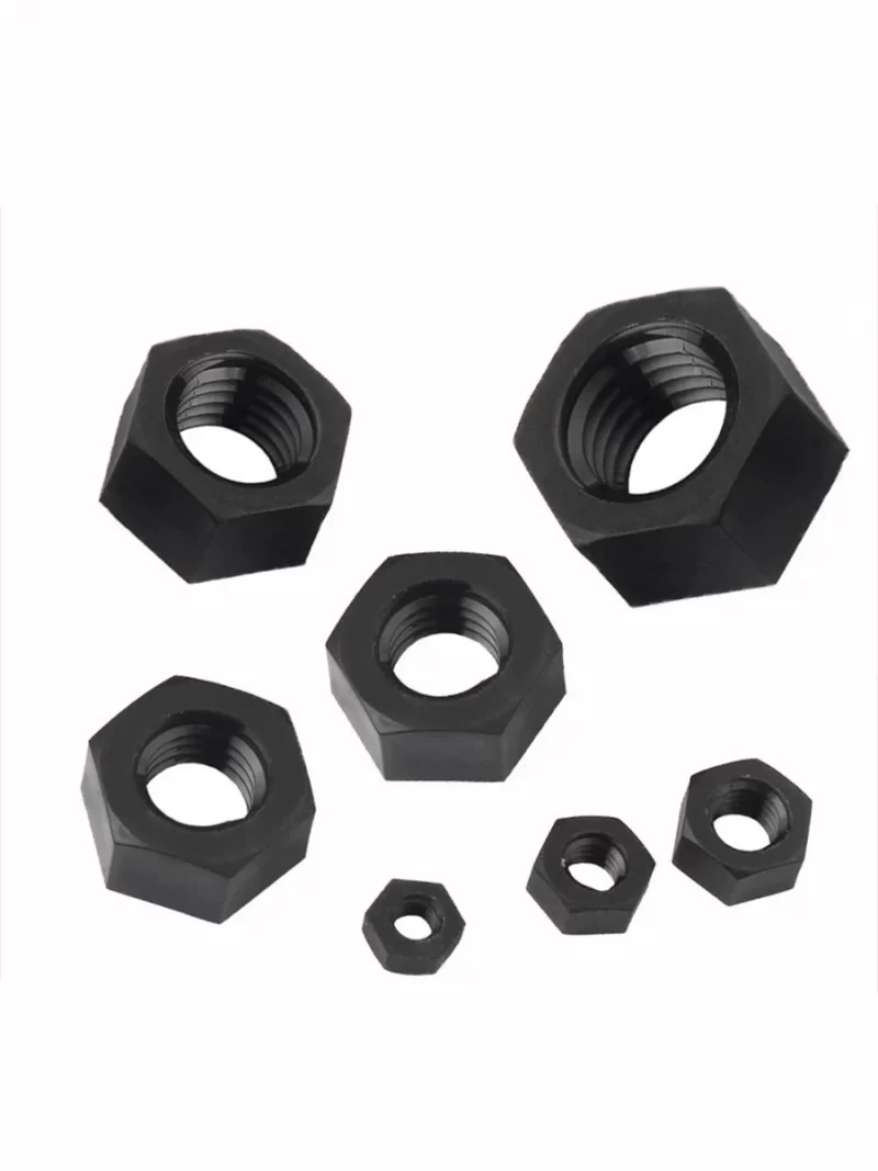 Polyamide hexagonal nuts, Nylon PA66 black and white plastic nuts bolt high-strength insulating plastic screw caps, M2, M2.5 - M39