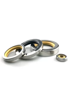 Yellow plastic lip PTFE Teflon Oil Seals for Air Compressors - Double Lip High Temperature Resistant Stainless Steel Sealing Rings