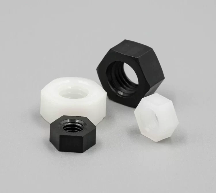 Polyamide hexagonal nuts, Nylon PA66 black and white plastic nuts bolt high-strength insulating plastic screw caps, M2, M2.5 - M39