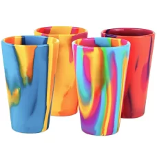 Rainbow Colorful Silicone Wine Glass in Europe and America. Anti-slip and shock-resistant silicone cups for party and traveling Mixed colors