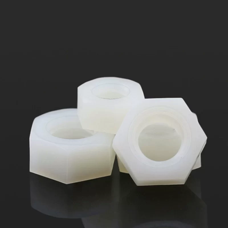 Polyamide hexagonal nuts, Nylon PA66 black and white plastic nuts bolt high-strength insulating plastic screw caps, M2, M2.5 - M39