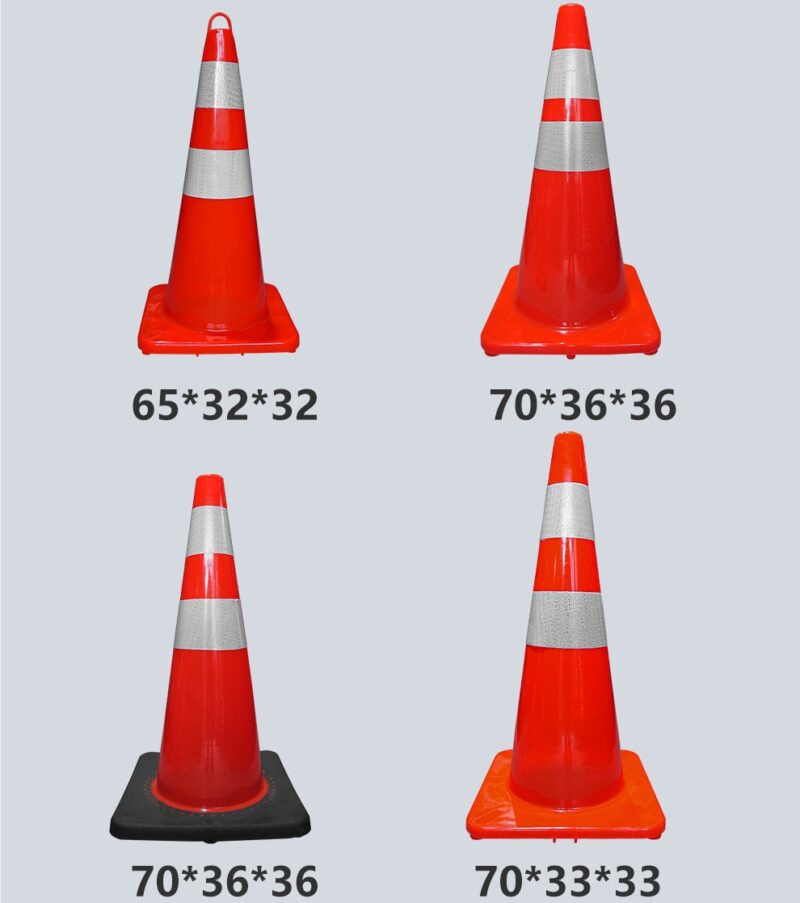 Red PVC Reflective Traffic Cone 70cm 90cm - Warning Cone Barrel Plastic Traffic Safety China supplier, factory, manufacturer.