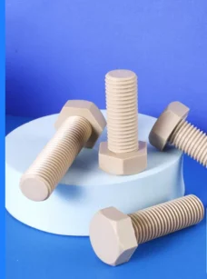 PEEK Plastic Hexagon Screws DIN933 JIS DIN ANSI ISO Standard by IKSONIC CO., LTD.