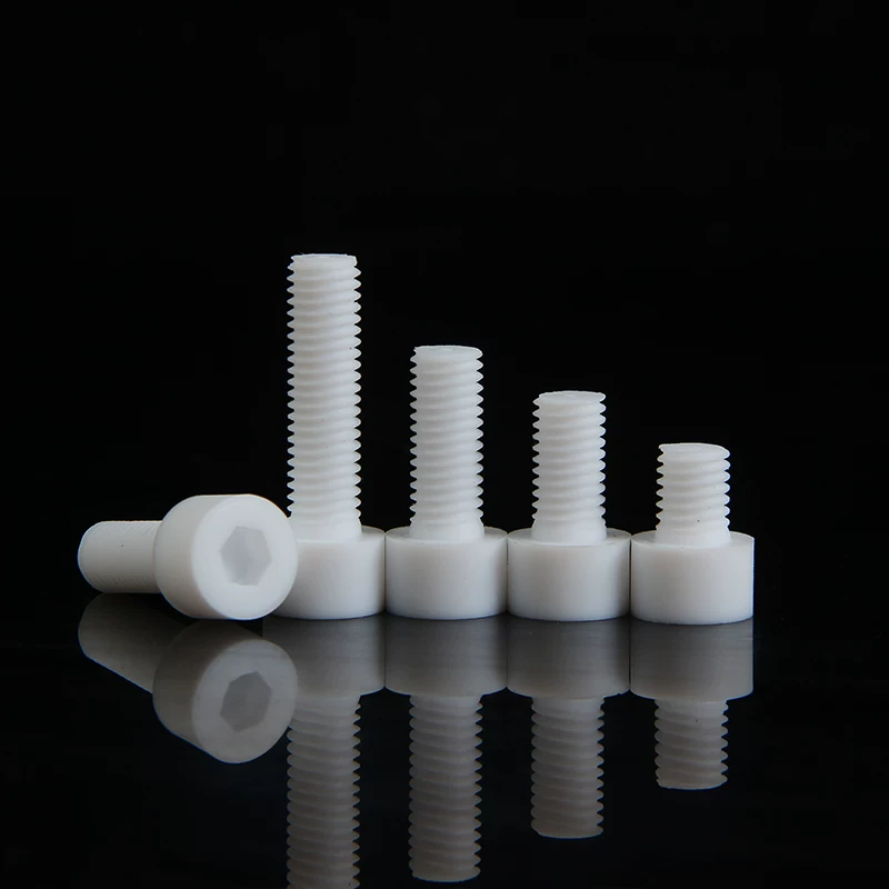 PTFE Plastic Bolts - Insulated High Temperature Strong Acid & Alkali Resistant Fasteners Extra Large PTFE Hex Socket Cap Screws M2-M100 by IKSONIC CO., LTD.