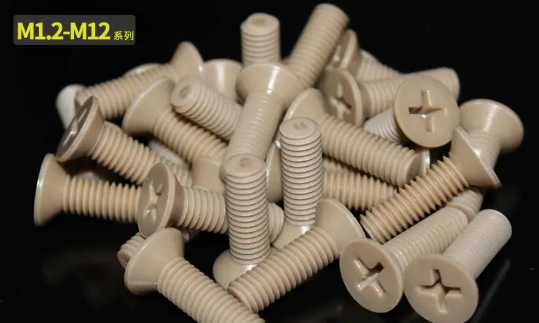 PEEK Countersunk Cross Recessed Screws Heat Resistant Plastic Flat Head Bolts M2 M3 M4 M5 M6 M8 M10 M12 by IKSONIC CO., LTD. China factory manufacturer supplier