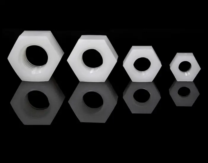 Black/White Nylon Hex Nut Insulated Plastic Nut M2 to M12 by IKSONIC CO., LTD. China factory manufacturer supplier