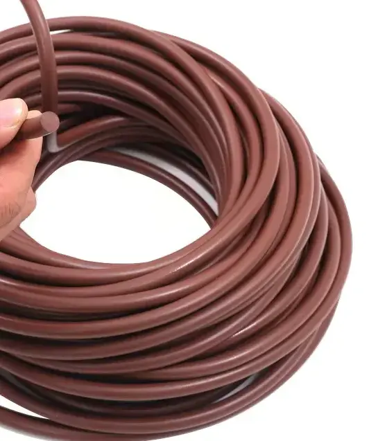 Brown FPM O-Ring Seal Strip Rubber Cord High Temperature Oil Chemical Acid Alkali Resistant Solid Round Seal by IKSONIC CO., LTD. China factory manufacturer supplier