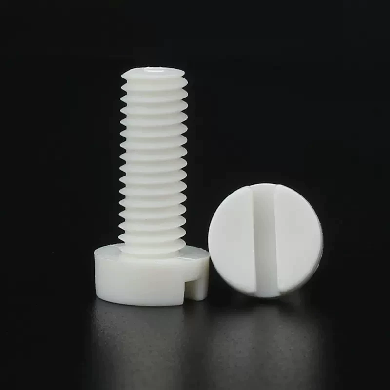 High Temperature PTFE Slotted Hex Head Plastic Screws M3 M5 M6 M10 - Corrosion Resistant Teflon Fasteners by IKSONIC CO., LTD. China factory manufacturer supplier