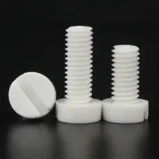 High Temperature PTFE Slotted Hex Head Plastic Screws M3 M5 M6 M10 - Corrosion Resistant Teflon Fasteners by IKSONIC CO., LTD. China factory manufacturer supplier