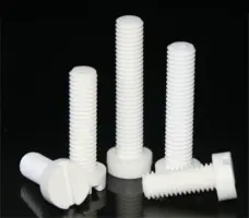 High Temperature PTFE Slotted Hex Head Plastic Screws M3 M5 M6 M10 - Corrosion Resistant Teflon Fasteners by IKSONIC CO., LTD. China factory manufacturer supplier