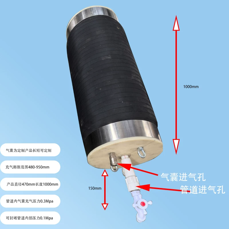 Inflatable Pipe Plug Test Bladder Variable Diameter Sealing Equipment by IKSONIC CO., LTD. China factory manufacturer supplier