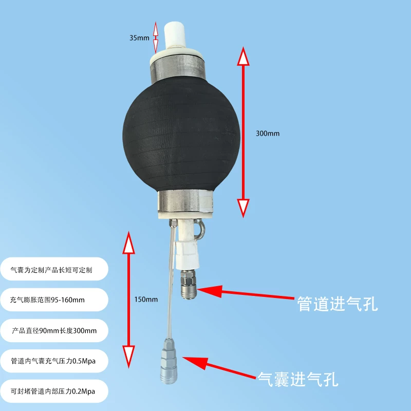 Inflatable Pipe Plug Test Bladder Variable Diameter Sealing Equipment by IKSONIC CO., LTD. China factory manufacturer supplier