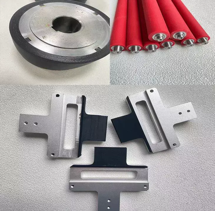 Custom Rubber Coating Metal Parts Aluminum Stainless Steel Polyurethane Wear-Resistant Roller Fabrication by IKSONIC CO., LTD. China factory manufacturer supplier