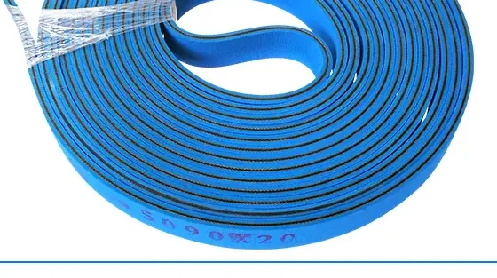 Double-Sided Blue Glue Box Machine Belt Nylon Yellow-Green Base Belt High Temperature Resistant Industrial Cowhide Drive Belt by IKSONIC CO., LTD. China factory manufacturer supplier