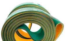Double-Sided Blue Glue Box Machine Belt Nylon Yellow-Green Base Belt High Temperature Resistant Industrial Cowhide Drive Belt by IKSONIC CO., LTD. China factory manufacturer supplier