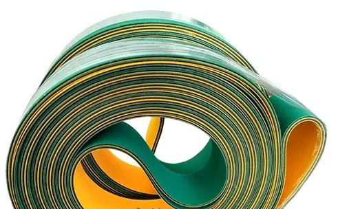 Double-Sided Blue Glue Box Machine Belt Nylon Yellow-Green Base Belt High Temperature Resistant Industrial Cowhide Drive Belt by IKSONIC CO., LTD. China factory manufacturer supplier