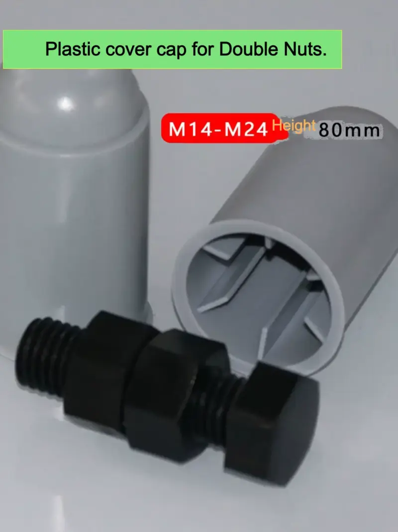 factory m14-m16-m18-m20-m22-m70-internal-ribbed-double-nut-anchor-bolt-protective-cover-plastic-screw-cap-by-iksonic-co-ltd China factory direct pricing, customizable per drawings. Durable plastic construction with internal ribbed design for secure fit. Double nut compatibility for enhanced protection. Wide size range from M14 to M70.
