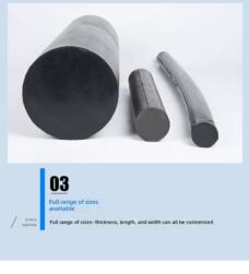 High Elasticity NBR Rubber Rod Solid Cylinder Oil Resistant Wearproof Vulcanized Hard Rubber Roller by IKSONIC CO., LTD. China factory manufacturer supplier