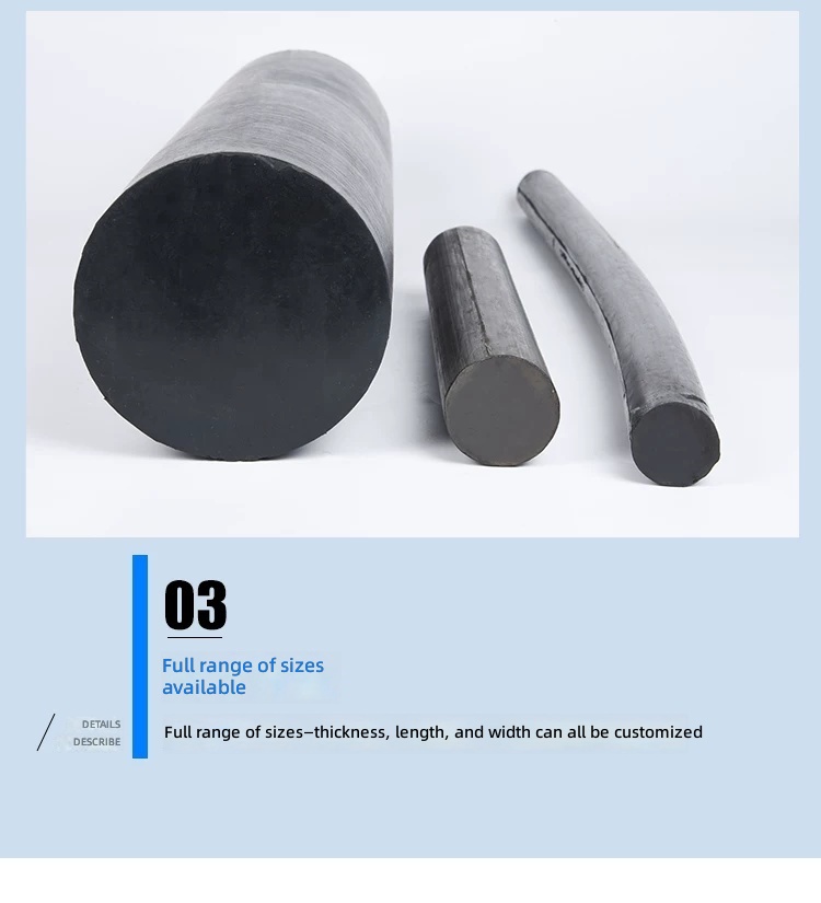 High Elasticity NBR Rubber Rod Solid Cylinder Oil Resistant Wearproof Vulcanized Hard Rubber Roller by IKSONIC CO., LTD. China factory manufacturer supplier