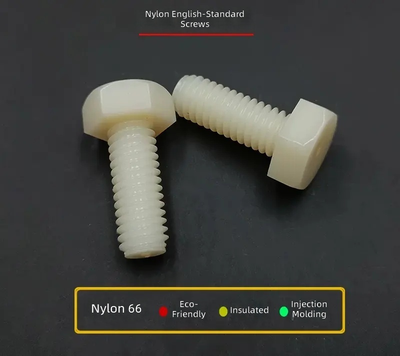 Inch Plastic Hex Bolts Screws Nuts 3/8-16 1/4-20 5/16-18 6-32 by IKSONIC CO., LTD. China factory manufacturer supplier