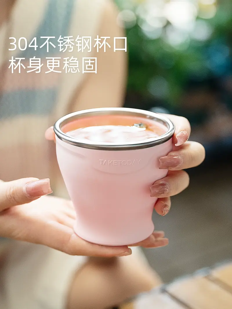 Large Collapsible Silicone Cup for Outdoor Camping Travel by IKSONIC CO., LTD. China factory manufacturer supplier