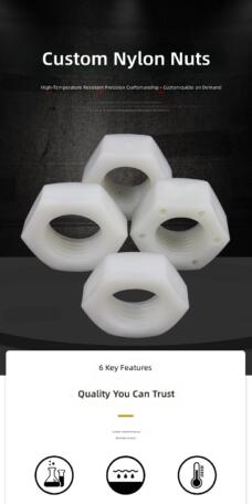 Nylon Hex Plastic Nut White PA Wind Power Anti-Loose Lock Nut by IKSONIC CO., LTD. China factory manufacturer supplier