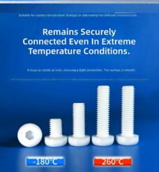 PTFE Pan Head Hexagon Socket Screws M2 M3 M4 High Temperature Corrosion Resistant Teflon Fasteners by IKSONIC CO., LTD. China factory manufacturer supplier