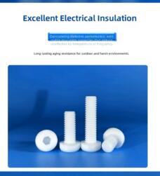 PTFE Pan Head Hexagon Socket Screws M2 M3 M4 High Temperature Corrosion Resistant Teflon Fasteners by IKSONIC CO., LTD. China factory manufacturer supplier