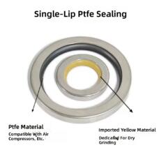 PTFE Rotary Shaft Oil Seal for Air Compressor, Stainless Steel Double Lip Seal, Vacuum Pump Oil Seal by IKSONIC CO., LTD. China factory manufacturer supplier