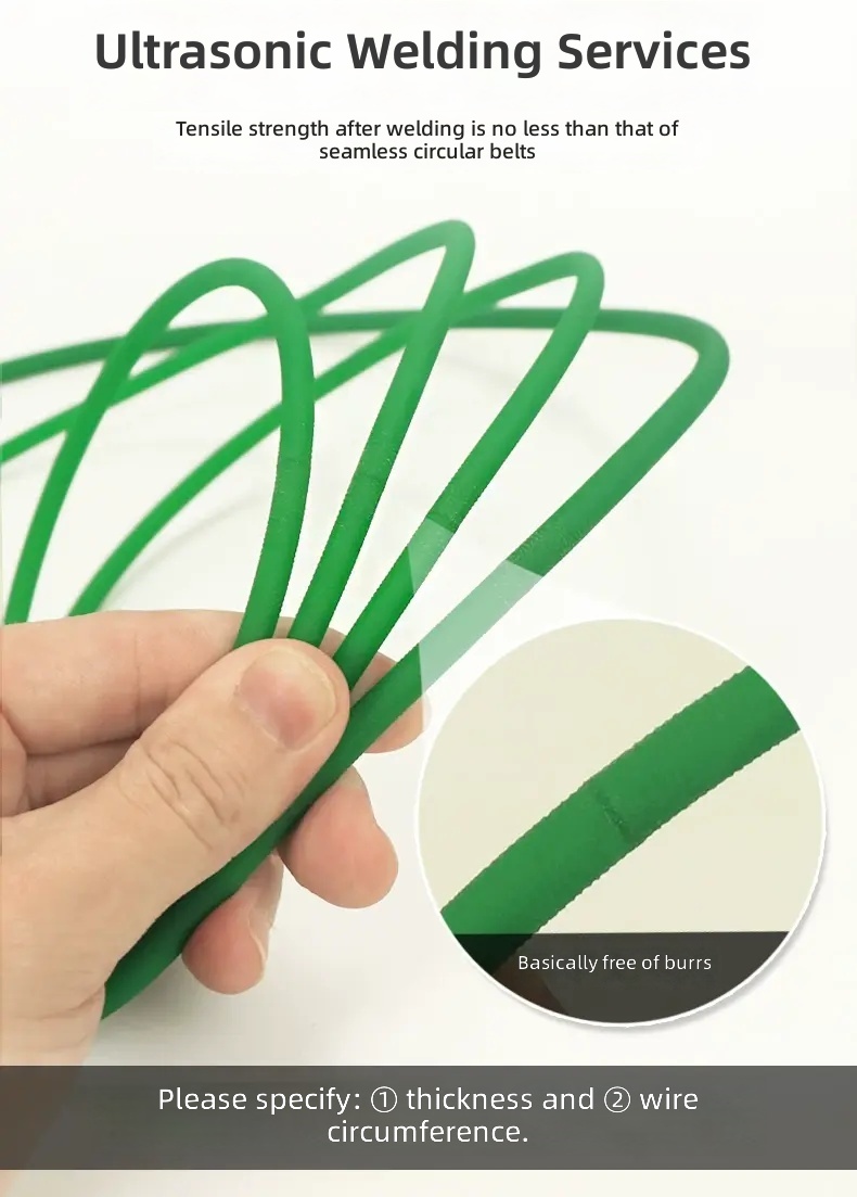 PU Polyurethane Round Belt Green Rough Surface / Red Smooth Surface Industrial O Ring Triangle Drive Belt by IKSONIC CO., LTD. China factory manufacturer supplier