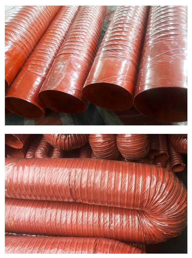 Red High Temperature Silicone Hose 300°C 50mm 80mm 150mm 200mm Heat Resistant Flexible Ducting by IKSONIC CO., LTD. China factory manufacturer supplier