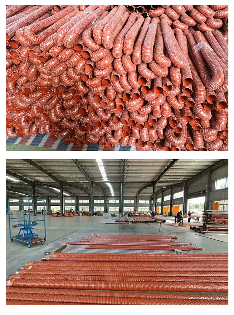 Red High Temperature Silicone Hose 300°C 50mm 80mm 150mm 200mm Heat Resistant Flexible Ducting by IKSONIC CO., LTD. China factory manufacturer supplier