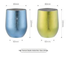 Titanium Pure Double Wall Camping Cup - Outdoor Beer Mug & Coffee Cup by IKSONIC CO., LTD. China factory manufacturer supplier