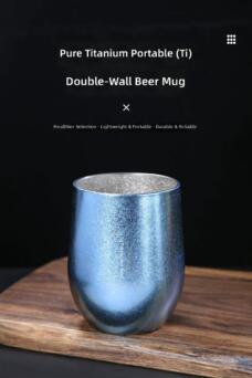 Titanium Pure Double Wall Camping Cup - Outdoor Beer Mug & Coffee Cup by IKSONIC CO., LTD. China factory manufacturer supplier