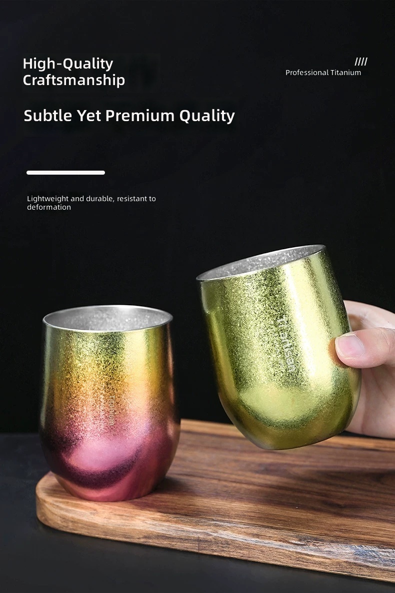 Titanium Pure Double Wall Camping Cup - Outdoor Beer Mug & Coffee Cup by IKSONIC CO., LTD. China factory manufacturer supplier