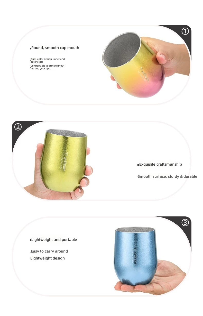 Titanium Pure Double Wall Camping Cup - Outdoor Beer Mug & Coffee Cup by IKSONIC CO., LTD. China factory manufacturer supplier