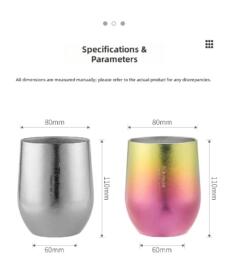 Titanium Pure Double Wall Camping Cup - Outdoor Beer Mug & Coffee Cup by IKSONIC CO., LTD. China factory manufacturer supplier