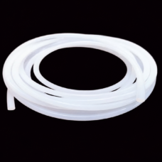 Translucent white solid silicone sealing cord arranged in a loose coil on a black background; IKSONIC China supplier product view.