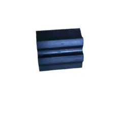 Dark ribbed air compressor coupling element on a white background