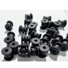 Black gimbal vibration dampers in a group, supplied by IKSONIC in China.